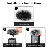 Geekria for Creators Furry Windscreen Compatible with DJI Mic 2, Mic DeadCat Wind Cover Muff, Fluff Cover Windshield, Wind Noise Reduction (Grey / 2 Pack)