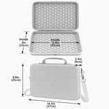 Geekria Audio Interface Carrying Case, Compatible with Akai Professional MPK Mini IV, EVA Hard Shell Portable Travel Bag (Light Gray)