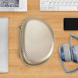 Geekria Shield Headphone Case Compatible with Beats Solo 4/3/2/HD, Replacement Hard Shell Travel Carrying Bag with Cable Storage (Gold)