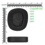 Geekria QuickFit Extra Thick Replacement Ear Pads for Logitech G 533/ 633/ 635/933/ 935/ 930/ 430/ 431/ 432/ 433/ 332/ 230/ 231/ 233, G35 Headphones, Ear Cushions (Black)