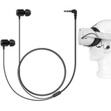 Geekria VR In-Ear Headphones Compatible with Pico Neo 3, HTC Vive, Short Earbuds with S / M / L Size, 3.5 mm Aux 360 Degree Sound Earphone (Black)