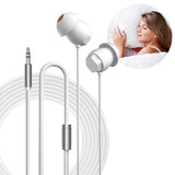 Geekria Sleep Earbuds, Noise Isolating Ear Plugs, Mini ASMR Sleeping Earphone, Fit Insomnia, Air Travel, Side Sleep, Light Sleep, Ambient Sounds, Relaxation, Meditation (White, 11.8FT)