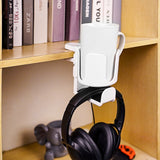 Geekria 2 in 1 Headphone Hanger&Desk Cup Holder, Under Desk Clamp Rotatable Headset Compatible with Sennheiser, Bose, Beats, Razer, HyperX, Sony, Suitable for Coffee Mugs, Water Cups (White)