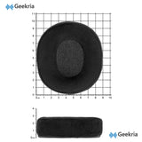 Geekria Comfort Velour Replacement Ear Pads for SONY MDR-7506/ V6/ V7, WH-CH700N/ 710N/ 720N, HyperX Cloud Alpha/ Alpha S/ II/ Flight/ Stinger/ Mix Headphones (Black)