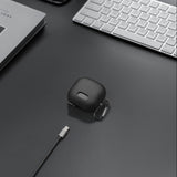 Geekria Silicone Case Cover Compatible with Soundcore by Anker Liberty 4 NC True Wireless Earbuds, Protective Earphones Skin Cover with Keychain Hook, Charging Port Accessible (Black)