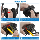 Geekria Earpad + Headband Set Compatible with SONY MDR-7506, MDR-V6, MDR-CD900ST Headphones, Repair Parts Suit (Black)
