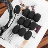 Geekria for Creators Foam Windscreen for 1/4" (10mm) Diameter Microphones, Antipop Foam Cover, Mic Wind Cover, Sponge Foam Filter Compatible with HyperX Cloud X, Cloud Pro (Black / 10 Pack)