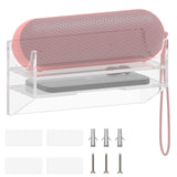 Geekria Speaker Wall Mount Compatible with Beats Pill, Acrylic Floating Holder Shelf for Bathroom, Kitchen, Bedroom, Office, Space Saving Wall Mounted Speaker Stand (Transparent)