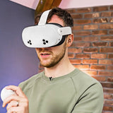 Geekria Silicone VR Headset Protective Shell Compatible with Meta Quest 3S, Light & Durable Front Face Cover Accessories, Anti Slip Scratchproof Sleeve Comprehensive Protection for VR