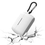 Geekria Silicone Case Cover Compatible with Jabra ELITE 4 Active True Wireless Earbuds, Protective Earphones Skin Cover with Keychain Hook, Charging Port Accessible, Front LED Visible (White)