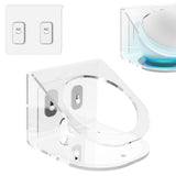 Geekria Acrylic Wall Mount Compatible with Echo Dot 4th with an LED Clock and Alexa Smart Speaker, Speaker Stand Stable Guard Holder (Clear)