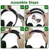 Geekria Protein Leather Headband Pad Compatible with Sennheiser HD202, HD 212 Pro, HD437, HD447, HD457, HD497 Headphones, Replacement Band Repair Part (Black)