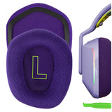 Geekria Comfort Mesh Fabric Replacement Ear Pads for Logitech G733, G535, G335 Headphones Ear Cushions, Repair Parts with Video Guide (Purple)