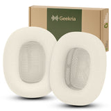 Geekria Comfort Mesh Fabric Replacement Ear Pads Compatible with Apple AirPods MAX(A2096), AirPods MAX2 (A3184) Headphones, Ear Cushions (Starlight)