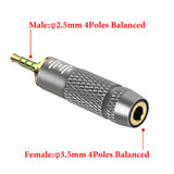 Geekria 2.5mm 4-Pole Balanced Male to 3.5mm 4-Pole Balanced Female Headphones Adapter, for Balanced 2.5mm Output Devices, Aluminum Alloy Audio Converter, Gold Plated