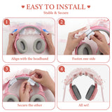 Geekria Cute Bow Headband Cover for Gaming Headset & Over-Ear Headphones, Compatible with Sony, Sennheiser, HyperX and More, Decorative Soft Padded Sleeve (Pink)