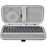 Geekria Keyboard Carrying Case, Compatible with Logitech KEYS-to-GO 2 Hard Shell Protective Travel Bag (Dark Grey)