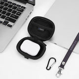 Geekria Shield Earbud Case Compatible with Apple Airpods pro, Technics EAH-AZ100, Beats Studio Buds, Replacement Hard Shell Travel Carrying Bag with Carabiner Clip (Black)