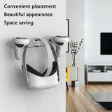 Geekria VR Wall Mount Stand Compatible with Quest 3 / Pro / 2, Valve Index, HTC Vive, PlayStation VR Game Accessories Storage Holder Hook VR Headset (Clear)