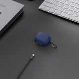 Geekria Silicone Case Cover Compatible with Soundcore by Anker C40i True Wireless Earbuds, Protective Earphones Skin Cover with Keychain Hook, Charging Port Accessible (Blue)