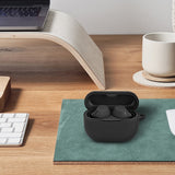 Geekria Silicone Case Cover Compatible with Jabra Elite 8 Active True Wireless Earbuds, Protective Earphones Skin Cover with Keychain Hook, Charging Port Accessible, Front LED Visible (Black)