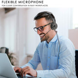 Geekria Computer Headset with Microphone, 3.5mm Wired Headphones with USB Adapter, Noise Cancelling Mic Call Center Office Headset for PC, Laptop, Cell Phone (Black)