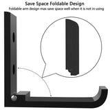 Geekria 2 Pack Headphone Stand Hanger Foldable Wall Mounted Headphones Holder, Durable Aluminum Headset Stand Holder for Universal Gaming Headset,Stand Come with Headband Protective Pad (Black)