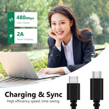 Geekria for Creators USB-C to Micro USB Microphone Cable, Compatible with Shure MV7, MV88+, MV5, MV51, MVi, Replacement Mic Cord 3.3 ft / 100 CM (Black)