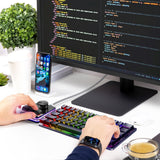 Geekria USB Mini 4-Key + Knob Keyboard, One-Handed Mechanical Gaming Keyboard. Customizable Key Function RGB Silent Red Axis Keyboard, Compatible with Windows Xp/7/8/10/11 and Mac OS