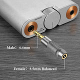 Geekria 4.4mm Male to 3.5mm Balanced Female Headphones Adapter for 3.5mm 4-Pole Cable Connected to Balanced 4.4mm Player Device, Aluminum Alloy Conversion Audio Plug, Gold Plated Adapter