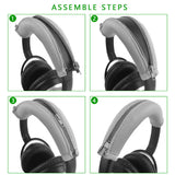 Geekria Flex Fabric Headband Cover Compatible with Bose QuietComfort QC 15, QC2 Headphones, Sweat-Resistant, Replacement Repair Part, Easy DIY Installation (Gray)