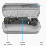 Geekria Hard Shell Storage Bag Compatible with DJI Osmo Pocket 4, Portable Shockproof Protective Carrying Camera Case, Travel Organizer for Cable, Charger, SD Card, Accessories (Light Grey)