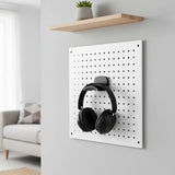 Geekria Headphone Holders for Pegboard Display, Headphone Hanger Holder Compatible with 1/4" Pegboard, Hook Headset Holder Hanger for Home, Office, Electronics Organization (Black)