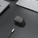 Geekria Silicone Case Cover Compatible with Soundcore by Anker K20i True Wireless Earbuds, Protective Earphones Skin Cover with Keychain Hook, Charging Port Accessible (Black)
