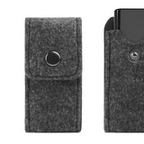 Geekria Felt Case Cover Compatible with Huawei, Sony WF-C700, Beats Solo buds, JBL Vibe Buds, Protective Earphones Skin with Keychain Hook, Charging Port Accessible (Dark Gray)