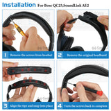 Geekria Protein Leather Headband Pad Compatible with Bose SoundLink AE2, QC25 (Do Not Fit Bose AE2) Headphones, Replacement Band Repair Part (Black)
