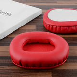 Geekria QuickFit Replacement Ear Pads for Edifier W800BT (FCC ID:Z9G-EDF41), K815, W808BT Headphones Ear Cushions, Headset Earpads, Ear Cups Cover Repair Parts (Red)