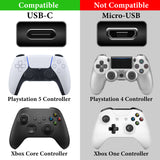 Geekria Fast Charging USB to Dual Type-C Y Splitter Charger Cable Compatible with PlayStation 5, Xbox Series X, Series S, Suitable for PS5 Dual Sense Controller (6.5ft/200cm)