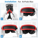 Geekria Silicone Headband Cover Compatible with AirPods Max Headphones, Head Cushion Pad Protector, Replacement Repair Part, Sweat Cover, Easy DIY Installation (Red)