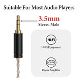 Geekria Apollo Silver-Plated Copper Braided HiFi Upgrade Cable for Sennheiser HD700 Headphones, Audiophile Replacement Cable with 3.5mm to 6.35mm Adapter, 4.3ft (1.3m)