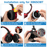 Geekria QuickFit Replacement Ear Pads for SONY MDR-XB450, XB450AP, XB550AP, XB650BT WH-XB700 Headphones Ear Cushions, Headset Earpads, Ear Cups Cover Repair Parts (Black)