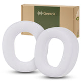 Geekria Mesh Fabric Replacement Ear Pads Compatible with Logitech G735 Wireless Headphones Ear Cushions, Repair Parts (White)