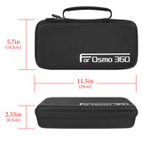 Geekria Action Camera Protective Case Carrying Case, Compatible with DJI Osmo 360 Action Camera, Travel Storage Bag with Cable Storage (Black)