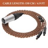 Geekria Apollo 6N OCC Single Crystal Copper Headphone Upgrade Cable, 8-Braid 4-Pin XLR to HD800 Series, Compatible with Sennheiser HD800S / HD800 / HD820, Neutrik Balanced Plug 1.5m (4.9ft)