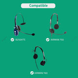 Geekria Comfort Foam Replacement Ear Pads for TELEX AIRMAN 750, 760, Vxi BlueParrott B250-XTS, B250XTS Headphones Ear Cushions, Repair Parts (Black)
