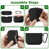Geekria Silicone Cover Case Compatible with Sony WF-1000XM3, 1000XM3S, 1000XM3B Truly Wireless Noise Canceling Earphone, Earbud Protection Pouch / Silicone Case Cover with Keychain, LED Visible