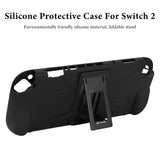 Geekria Silicone Protective Case Compatible with Nintendo Switch 2, Split Design Shockproof Anti-Scratch Shell, Game Accessories (Black)