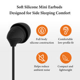 Geekria Sleeping Headphones for Side Sleepers, 3.5mm Wired Soft Silicone In-Ear Earbuds with Mic & Volume Control, Sleep, Travel & Meditation (3.9FT)