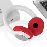 Geekria 2 Pairs Knit Headphones Ear Covers - Product Safety Certified - Washable & Stretchable Sanitary Earcup Protectors for On-Ear Headsets, Sweat Pads for Gym, Meeting (Size S / Red)