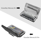 Geekria Keyboard Carrying Bag, Compatible with GravaStar Mercury K1/ Mercury K1 Pro/ K1 Lite/ V75 Pro/ V75 Lite/ V75 HE/ V75 Pro HE, EVA Hard Shell Travel Replacement Case (Dark Gray)